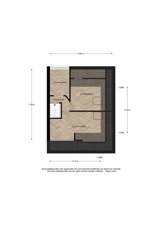 Floorplan - E. Tesschenmacherstraat 16, 7415 CT Deventer